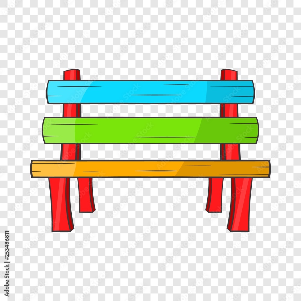Poster bench icon in cartoon style isolated on background for any web design