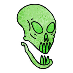textured cartoon doodle of a skull head
