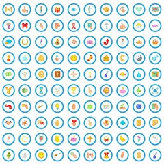 100 donation icons set in cartoon style for any design vector illustration