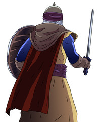Obraz premium knight with spear and shield
