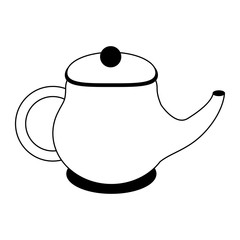 porcelain teapot utensil in black and white