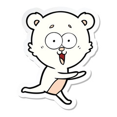 sticker of a laughing teddy  bear cartoon