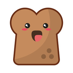 Toast bread food symbol kawaii cartoon