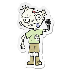 sticker of a cartoon zombie
