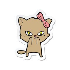 sticker of a cute cartoon cat
