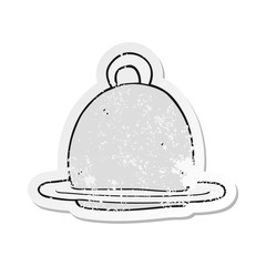 retro distressed sticker of a cartoon dinner service
