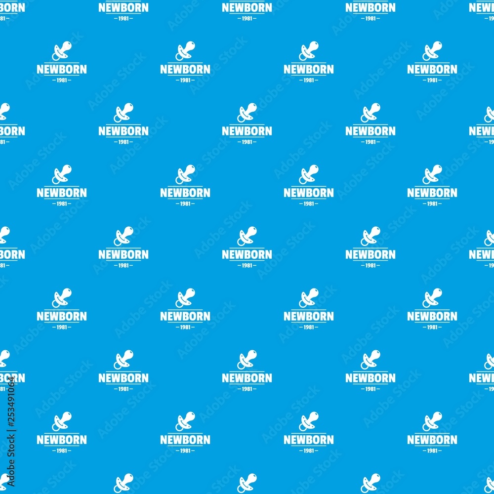 Poster newborn pacifier pattern vector seamless blue repeat for any use