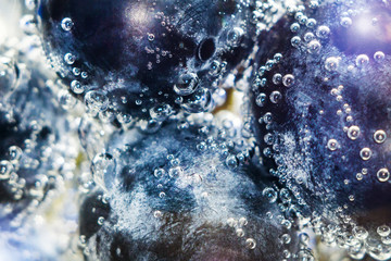 juicy fresh black grapes closeup