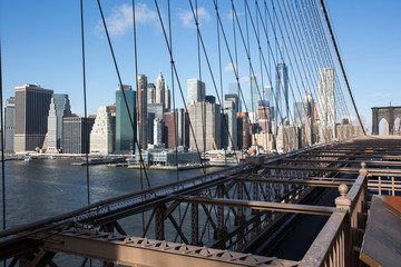 Naklejka premium Most Brookliński z Manhattanem w tle