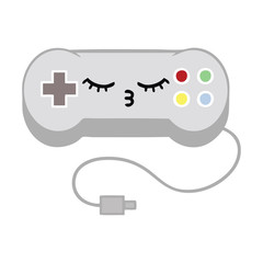 flat color retro cartoon game controller