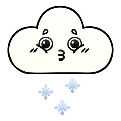 gradient shaded cartoon snow cloud