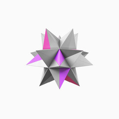 abstract colored origami star cement concrete