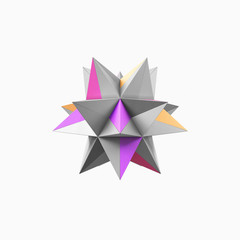 abstract colored origami star cement concrete