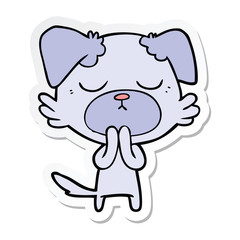 sticker of a cute cartoon dog