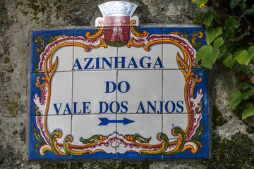 Plaque de rue à Sintra au Portugal
