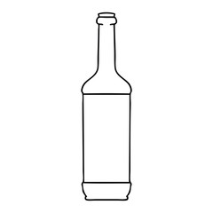 quirky line drawing cartoon wine bottle