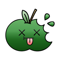 gradient shaded cartoon juicy apple