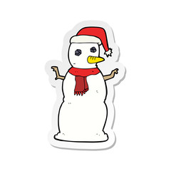 sticker of a cartoon snowman
