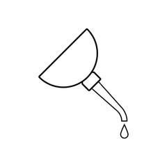 Icono plano lineal botella de aceite en color negro