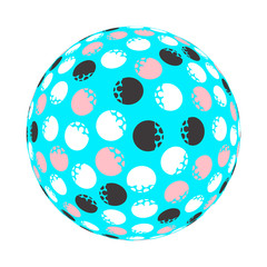abstract dotted ball in soft blue pink shades