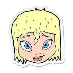 sticker of a cartoon female face