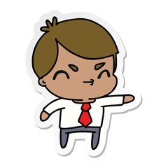sticker cartoon of a kawaii cute boy