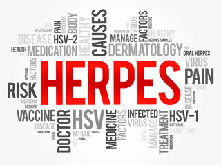 Fototapeta premium Herpes word cloud collage, health concept background