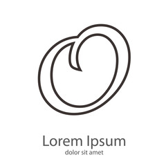 Logotipo letra O mayúscula lineal color gris