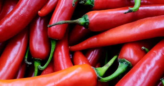 red Bell Pepper at market, close-up