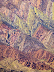 The Hornocal close up detail of the 14 colours mountain in Humahuaca, northwest of Argentina