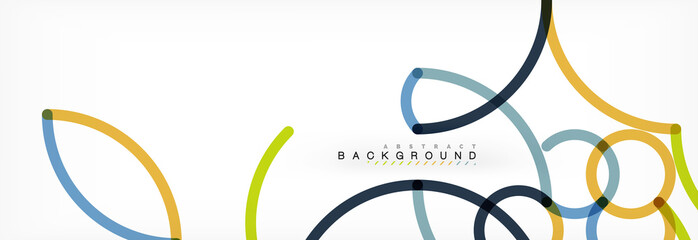 Curly wave lines abstract background design, transparent color lines on gray