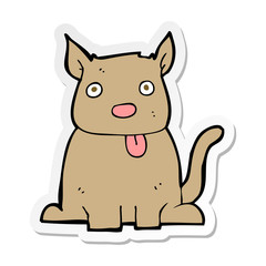 Fototapeta premium sticker of a cartoon dog sticking out tongue