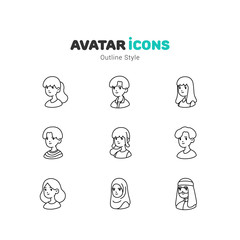 People avatar outline icons design
