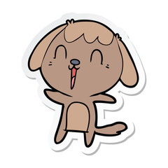 sticker of a cute cartoon dog