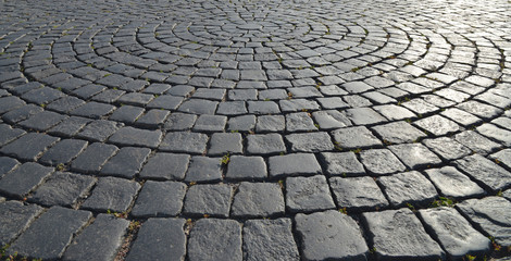 Old cobblestone pavement