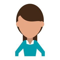 Woman faceless avatar cartoon