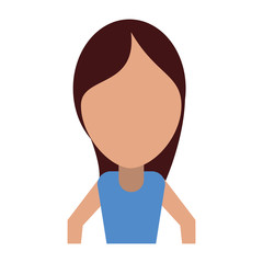 Woman faceless avatar cartoon