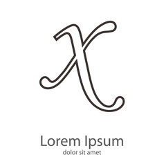 Logotipo letra x minúscula lineal color gris