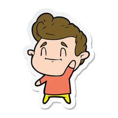 sticker of a happy cartoon man
