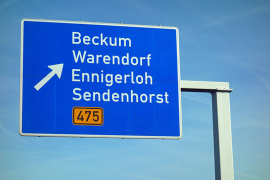 autobahnschild, beckum, warendorf, ennigerloh, sendenhorst, b 475