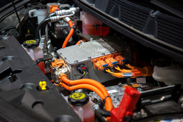 Detail of engine of electric car  - Powered by Adobe