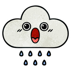 retro grunge texture cartoon rain cloud