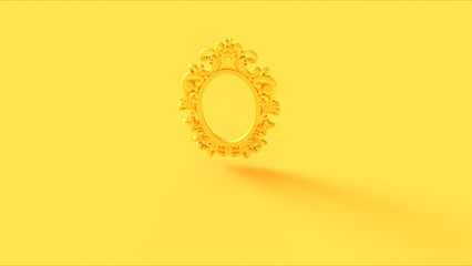 Yellow Antique Ellipse Baroque Frame 3d illustration 3d render