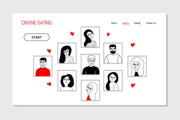 Landing page template of Online Dating.