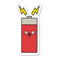 sticker of a cute cartoon battery