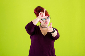 You are outsider. Studio shot of annoyed good-looking woman, feeling cool and confident while...
