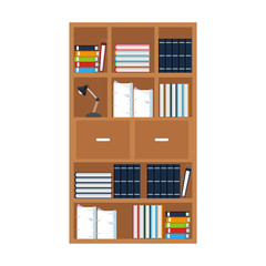 Office shelf cabinet with folders books and documents