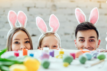 Our family was captured by the spirit of Easter.Lovely family preparing for Easter together.