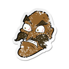 retro distressed sticker of a cartoon angry old man