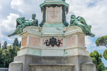 The statue of Michelangelo David at Piazzale Michelangelo (Michelangelo Square) in Florence, Italy